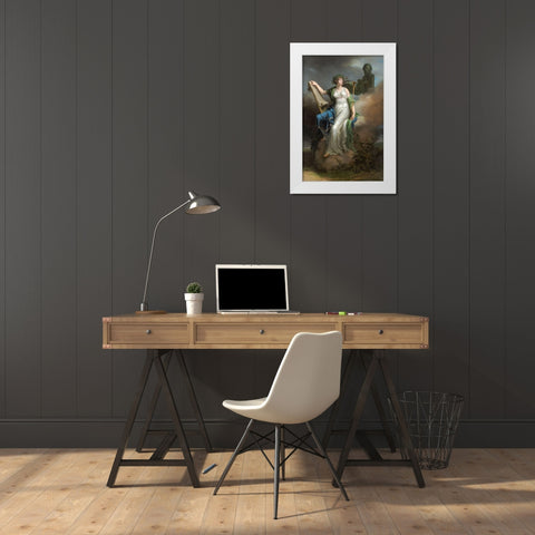 Calliope, Muse of Epic Poetry White Modern Wood Framed Art Print by Meynier, Charles