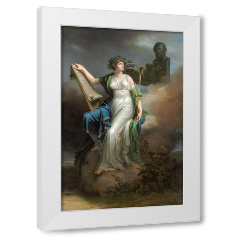 Calliope, Muse of Epic Poetry White Modern Wood Framed Art Print by Meynier, Charles