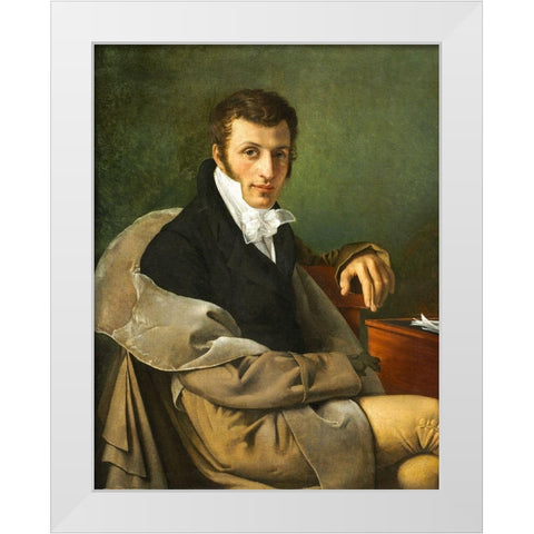 Self-Portrait White Modern Wood Framed Art Print by Paelinck, Joseph