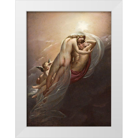 Aurora and Cephalus White Modern Wood Framed Art Print by de Roucy-Trioson, Anne-Louis Girodet