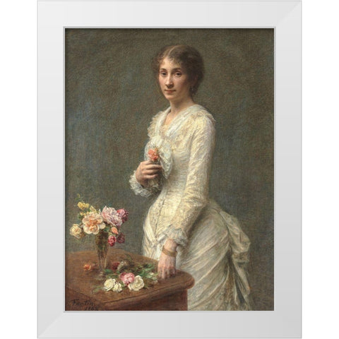 Madame Lerolle White Modern Wood Framed Art Print by Fantin-Latour, Henri