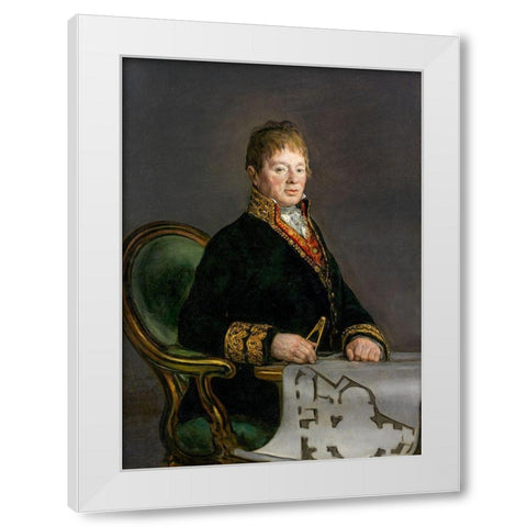 Portrait of Don Juan Antonio Cuervo White Modern Wood Framed Art Print by Goya, Francisco de
