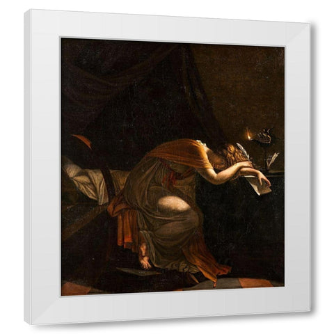 The Death of Sophonisba White Modern Wood Framed Art Print by Guerin, Pierre