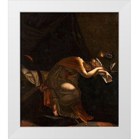 The Death of Sophonisba White Modern Wood Framed Art Print by Guerin, Pierre