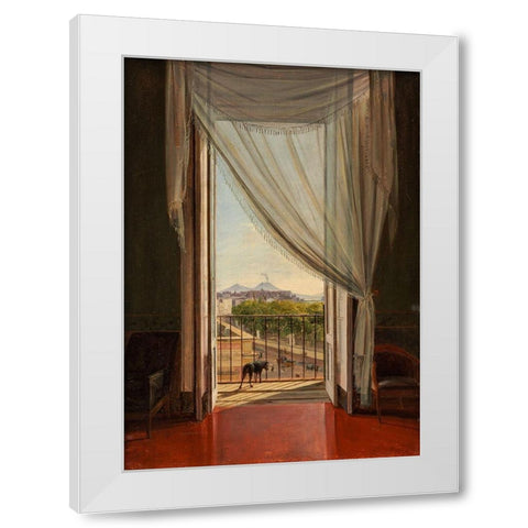 A View of Naples through a Window White Modern Wood Framed Art Print by Catel, Franz Ludwig