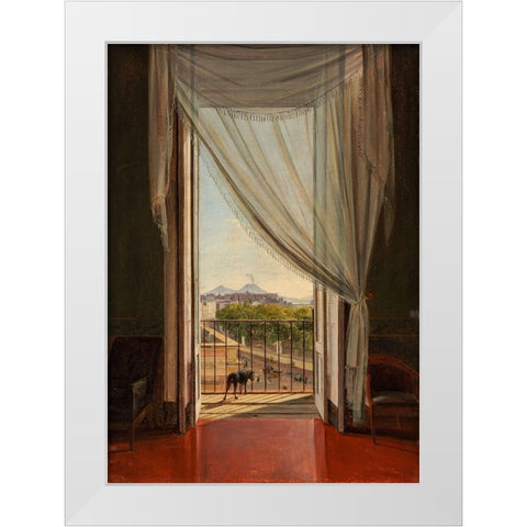 A View of Naples through a Window White Modern Wood Framed Art Print by Catel, Franz Ludwig