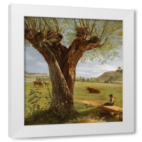Pollard Willow White Modern Wood Framed Art Print by Boquet, Pierre Jean