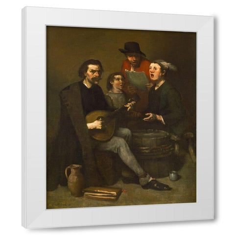 Singers White Modern Wood Framed Art Print by Ribot, Theodule