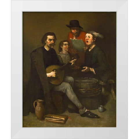 Singers White Modern Wood Framed Art Print by Ribot, Theodule