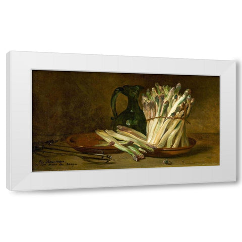 Still Life with Asparagus White Modern Wood Framed Art Print by Rousseau, Philippe