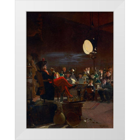 A Night Class White Modern Wood Framed Art Print by Vibert, Jehan-Georges
