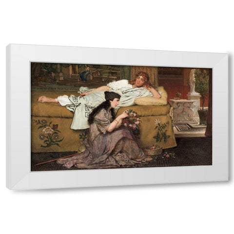 Glaucus and Nydia White Modern Wood Framed Art Print by Alma-Tadema, Sir Lawrence