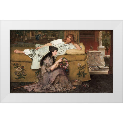 Glaucus and Nydia White Modern Wood Framed Art Print by Alma-Tadema, Sir Lawrence