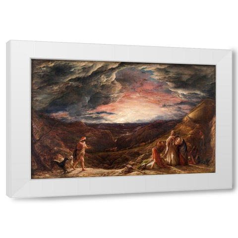 Noah, The Eve of the Deluge White Modern Wood Framed Art Print by Linnell, John
