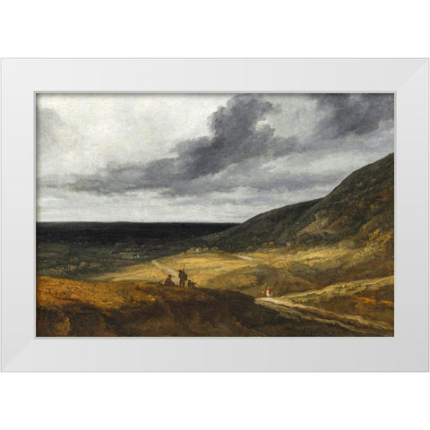 Landscape Near Paris White Modern Wood Framed Art Print by Michel, Georges