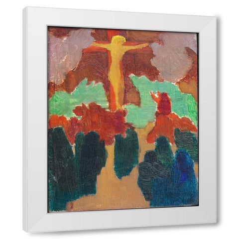 The Orange Christ White Modern Wood Framed Art Print by Denis, Maurice