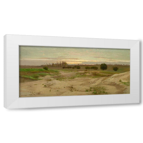 The Marl Pit at Mulcent, Evening White Modern Wood Framed Art Print by Chintreuil, Antoine