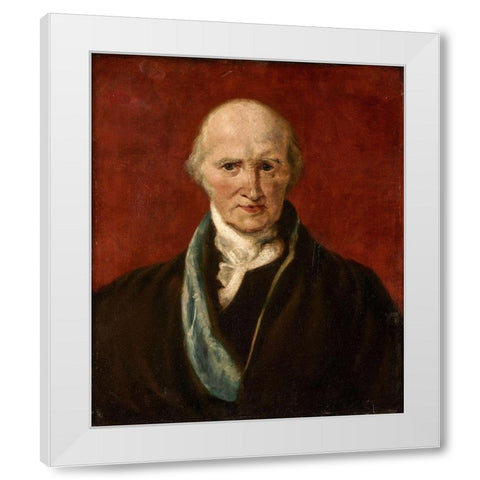 Portrait of Benjamin West White Modern Wood Framed Art Print by Lawrence, AfterÂ Thomas