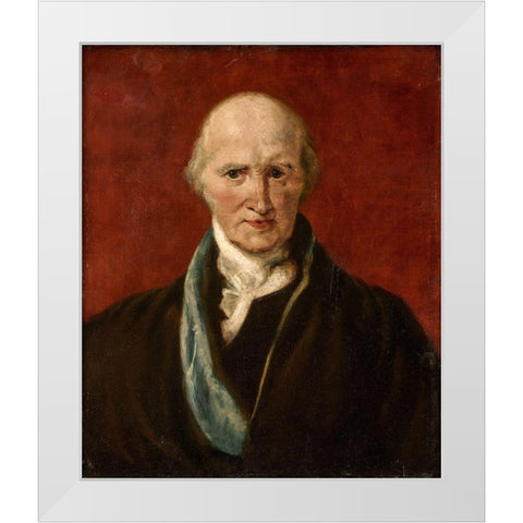 Portrait of Benjamin West White Modern Wood Framed Art Print by Lawrence, AfterÂ Thomas