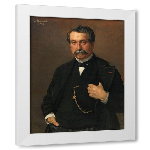 Portrait of a Man White Modern Wood Framed Art Print by Bonnat, Leon