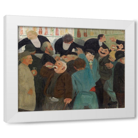 The Bistro White Modern Wood Framed Art Print by Vallotton, Felix