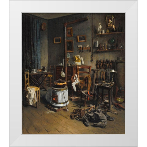 Cobblers Quarters White Modern Wood Framed Art Print by Duplessy, Jean-Alphonse