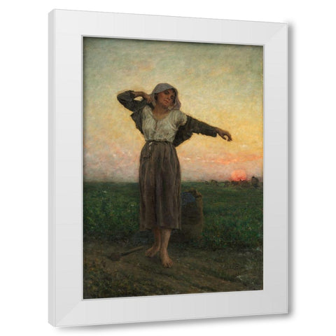 The Tired Gleaner White Modern Wood Framed Art Print by Breton, Jules