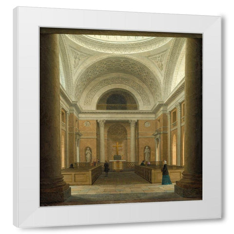 The Slotskirken of Christiansborg, Copenhagen White Modern Wood Framed Art Print by Hansen, Heinrich