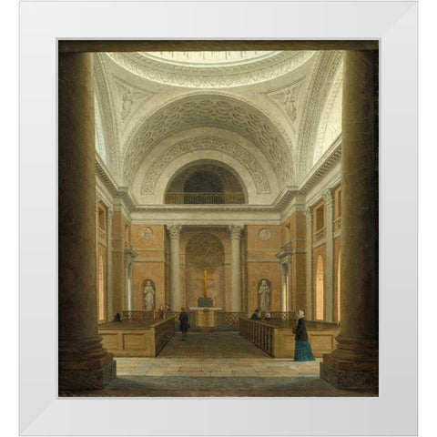 The Slotskirken of Christiansborg, Copenhagen White Modern Wood Framed Art Print by Hansen, Heinrich