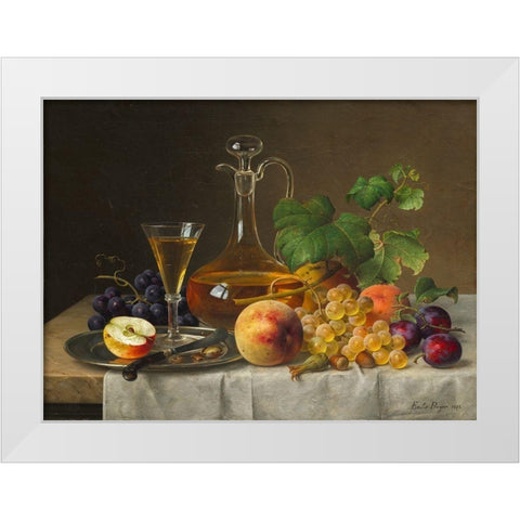 Still Life with Fruit White Modern Wood Framed Art Print by Preyer, Emilie