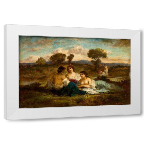 The Bathers White Modern Wood Framed Art Print by de la Pena, Narcisse Diaz