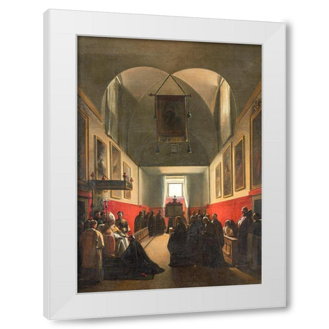 Homage to a Bishop White Modern Wood Framed Art Print by Granet, Francois Marius