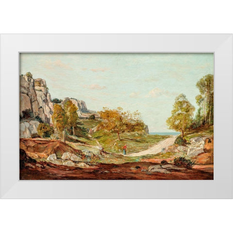 Landscape at Saint-Andre, Near Marseilles White Modern Wood Framed Art Print by Guigou, Paul