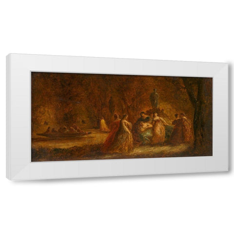 A Woodland Fete White Modern Wood Framed Art Print by Monticelli, Adolphe