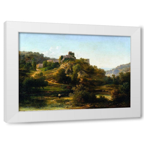 Chateauvieux-sur-Suran White Modern Wood Framed Art Print by Ponthus-Cinier, Antoine-Claude
