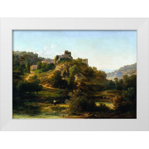 Chateauvieux-sur-Suran White Modern Wood Framed Art Print by Ponthus-Cinier, Antoine-Claude
