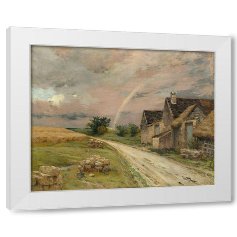 The Rainbow, Acheres la Foret White Modern Wood Framed Art Print by Cazin, Jean-Charles