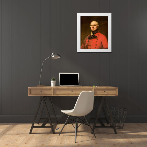 Lieutenant General Duncan Campbell White Modern Wood Framed Art Print by Raeburn, Henry