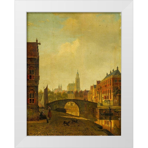 Imaginary View of Arnhem White Modern Wood Framed Art Print by Roth, George Andries