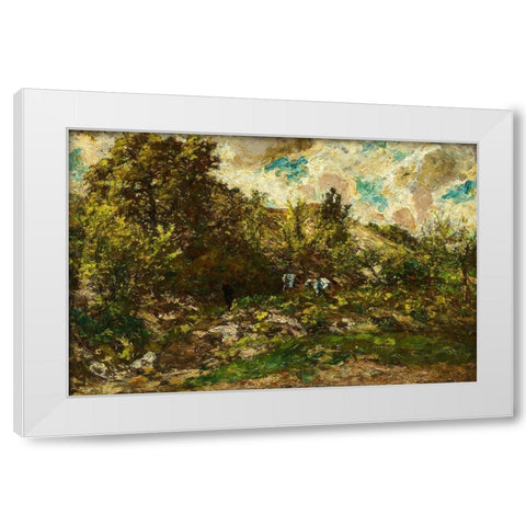 Autumn White Modern Wood Framed Art Print by Monticelli, Adolphe