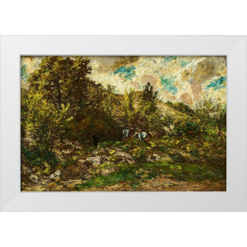 Autumn White Modern Wood Framed Art Print by Monticelli, Adolphe
