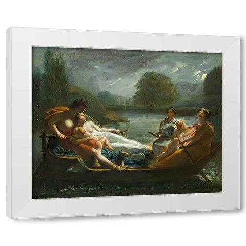 The Dream of Happiness White Modern Wood Framed Art Print by Prud''hon, After Pierre-Paul