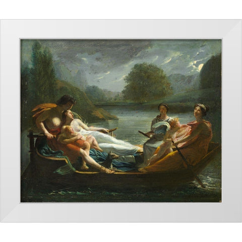 The Dream of Happiness White Modern Wood Framed Art Print by Prud''hon, After Pierre-Paul