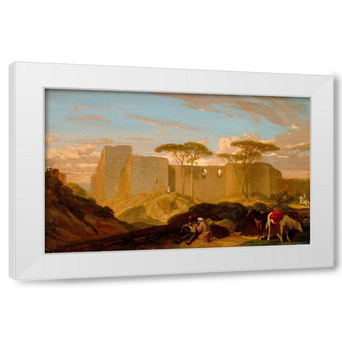 The Good Samaritan White Modern Wood Framed Art Print by Decamps, Alexandre-Gabriel