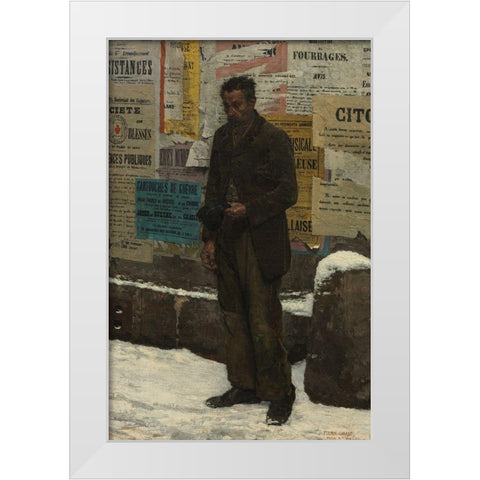 The Veteran White Modern Wood Framed Art Print by Firmin-Girard, Marie-Francois