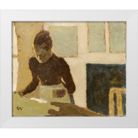 Laundress White Modern Wood Framed Art Print by Vuillard, Edouard