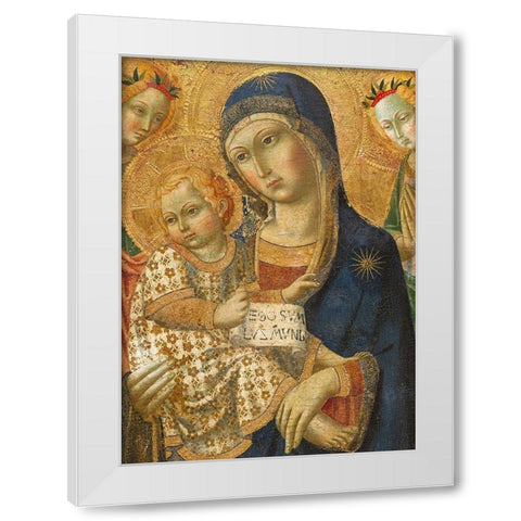 Virgin and Child Enthroned White Modern Wood Framed Art Print by Italy 19th Century
