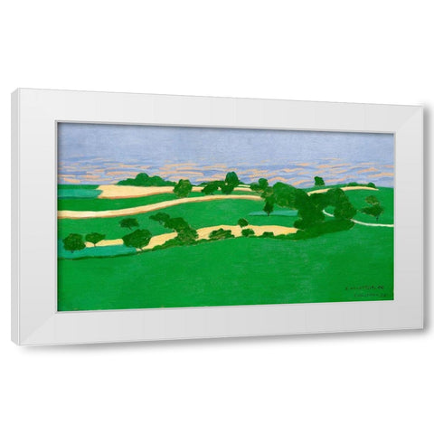Corn Fields White Modern Wood Framed Art Print by Vallotton, Felix