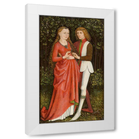 A Bridal Couple White Modern Wood Framed Art Print by Germany 19th Century