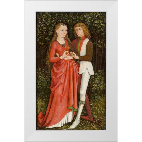A Bridal Couple White Modern Wood Framed Art Print by Germany 19th Century